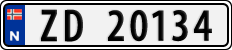 License plate of Norway, Cars