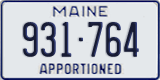 Maine, Specialty plates (123-456)