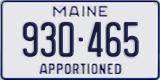 Maine, Specialty plates (123-456)
