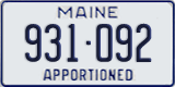 Maine, Specialty plates (123-456)