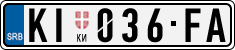 License plate of Serbia, Cars