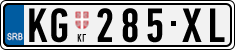 License plate of Serbia, Cars