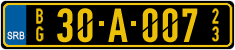 License plate of Serbia, Diplomatic