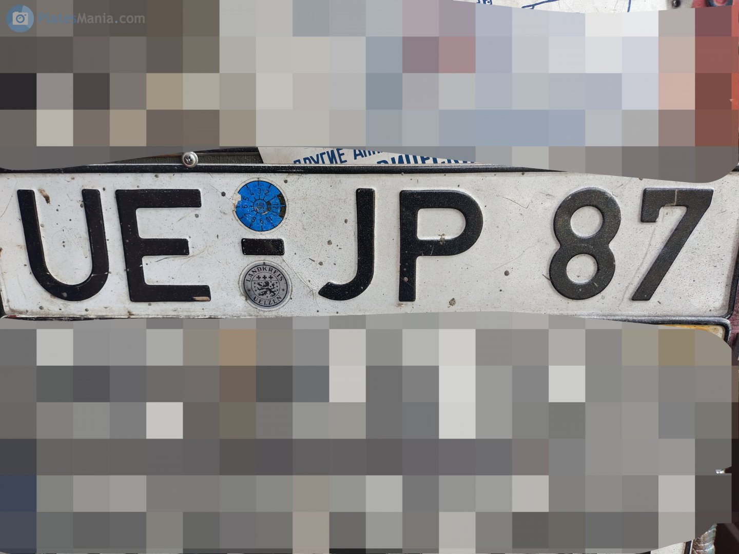 UE JP 87, License plate without vehicle 