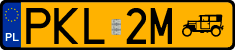 License plates of Poland, Oldtimers