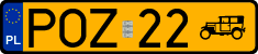 License plates of Poland, Oldtimers