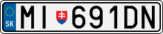 License plate of Slovakia, Cars