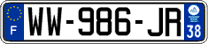French license plate, SIV (temporary)