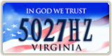 Virginia, Specialty plates (1234AB)