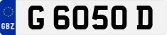 License plate of Gibraltar, Regular car plates (G 1234 A)