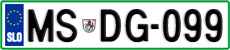 License plate of Slovenia, Cars