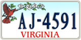 Virginia, Specialty plates (AB-1234)