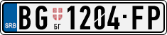 License plate of Serbia, Cars