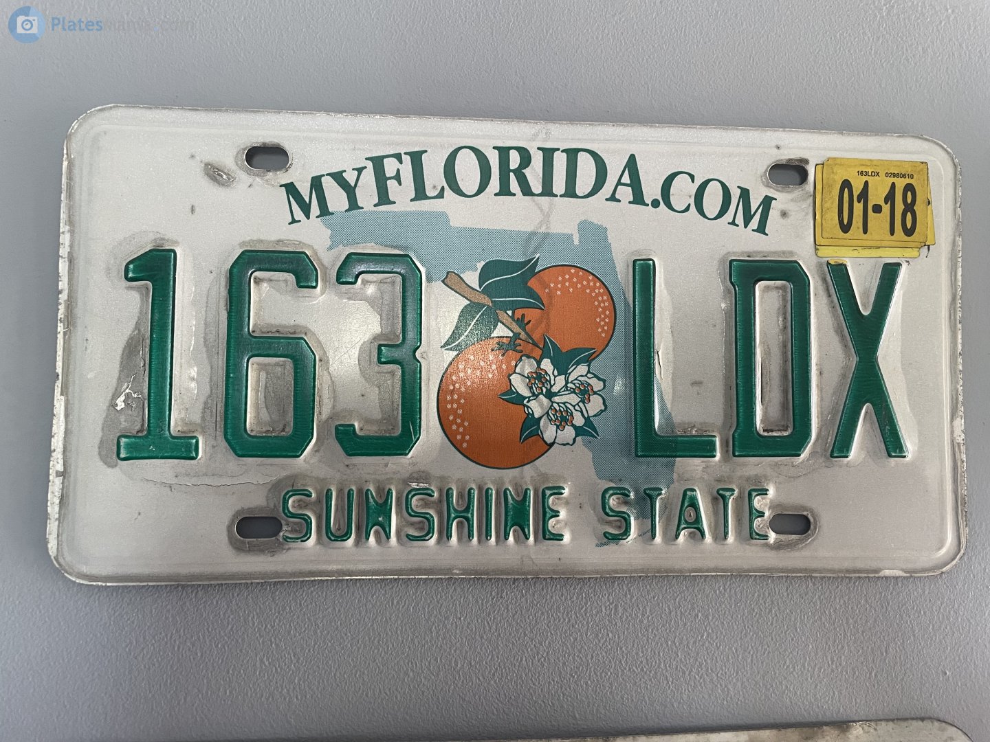 163 LDX, License plate without vehicle 