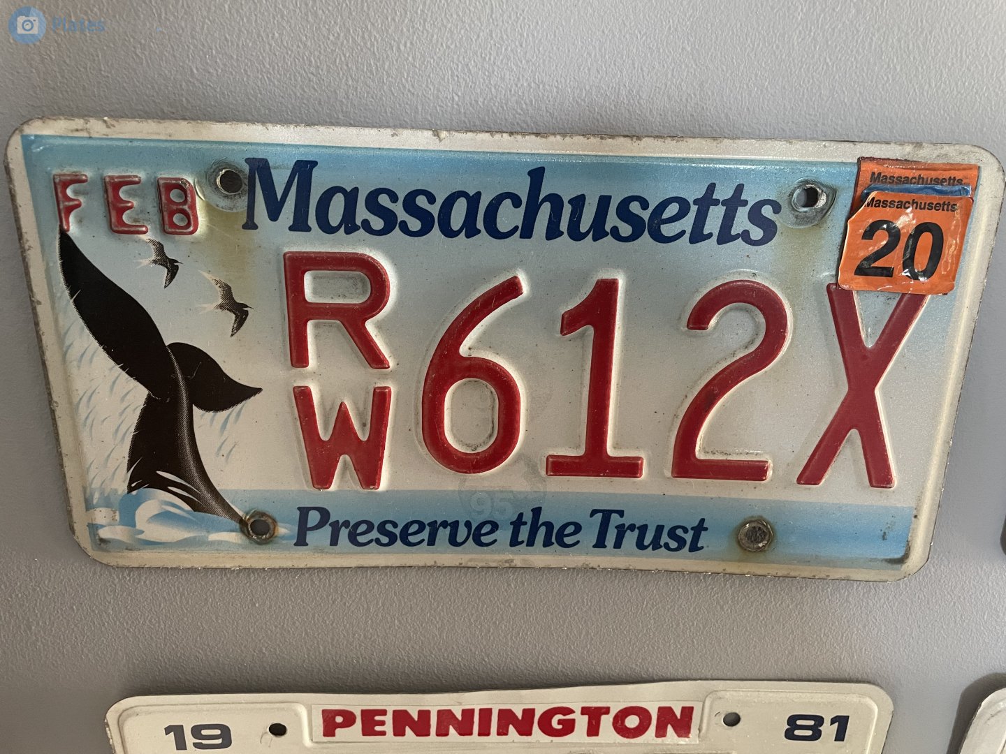 RW 612X, License plate without vehicle 