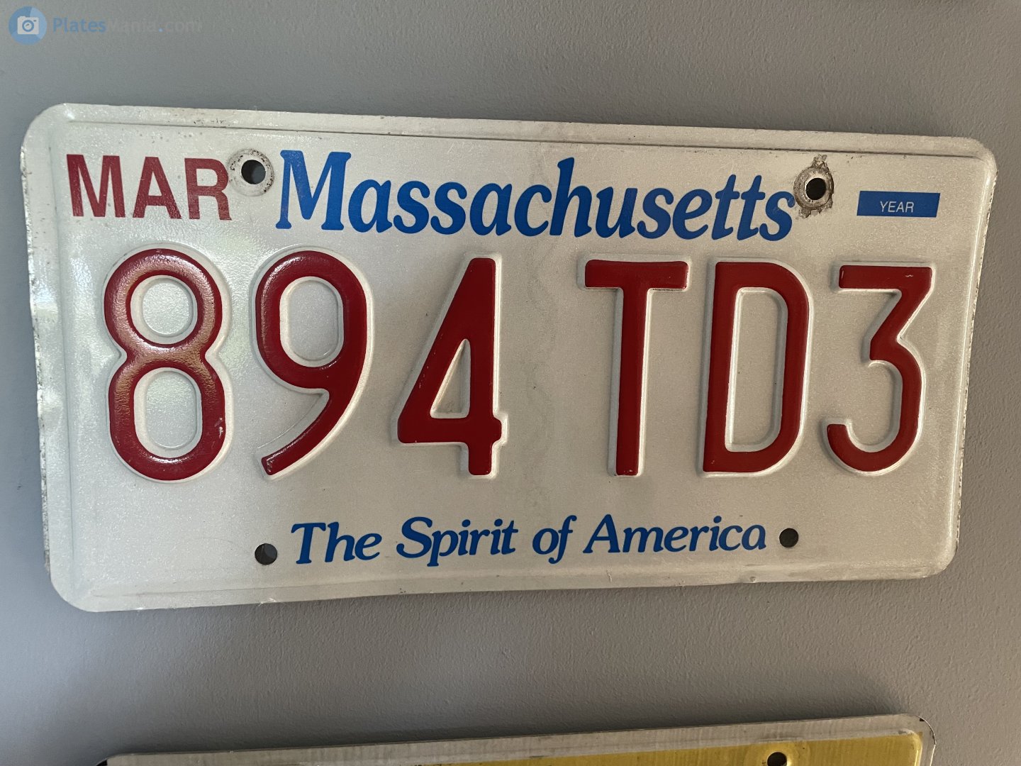 894 TD3, License plate without vehicle 