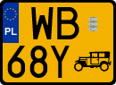 License plates of Poland, Oldtimers