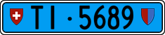 License plate of Switzerland, Work and fire vehicles (blue)