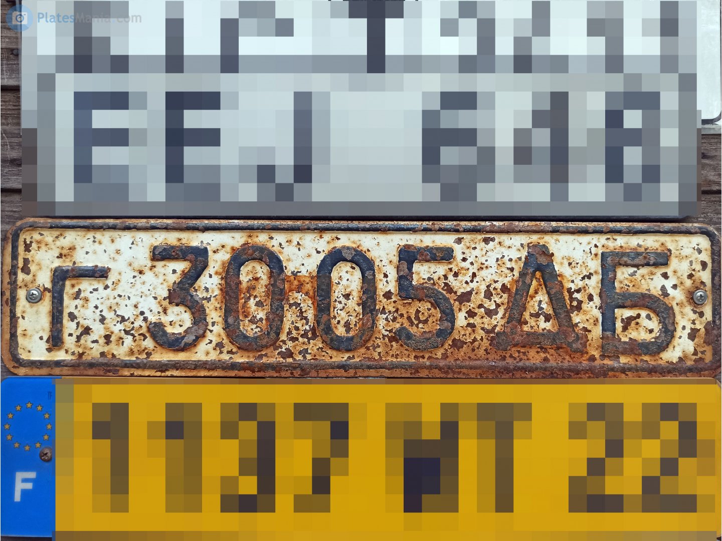 г 3005 ДБ, License plate without vehicle 