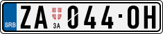 License plate of Serbia, Cars