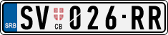 License plate of Serbia, Cars