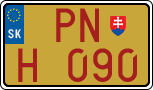 License plate of Slovakia, Oldtimers