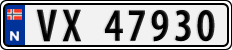 License plate of Norway, Cars