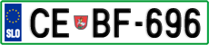 License plate of Slovenia, Cars