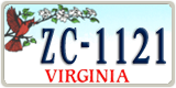 Virginia, Specialty plates (AB-1234)