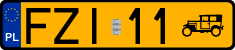 License plates of Poland, Oldtimers