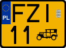 License plates of Poland, Oldtimers