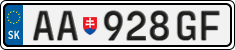 License plate of Slovakia, Cars