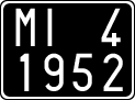 License plate of Italy, Cars (1927 year series)