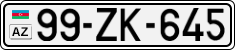License plate of Azerbaijan, Cars