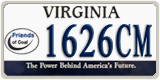 Virginia, Specialty plates (1234AB)