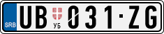 License plate of Serbia, Cars