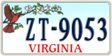 Virginia, Specialty plates (AB-1234)