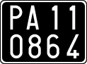 License plate of Italy, Cars (1927 year series)