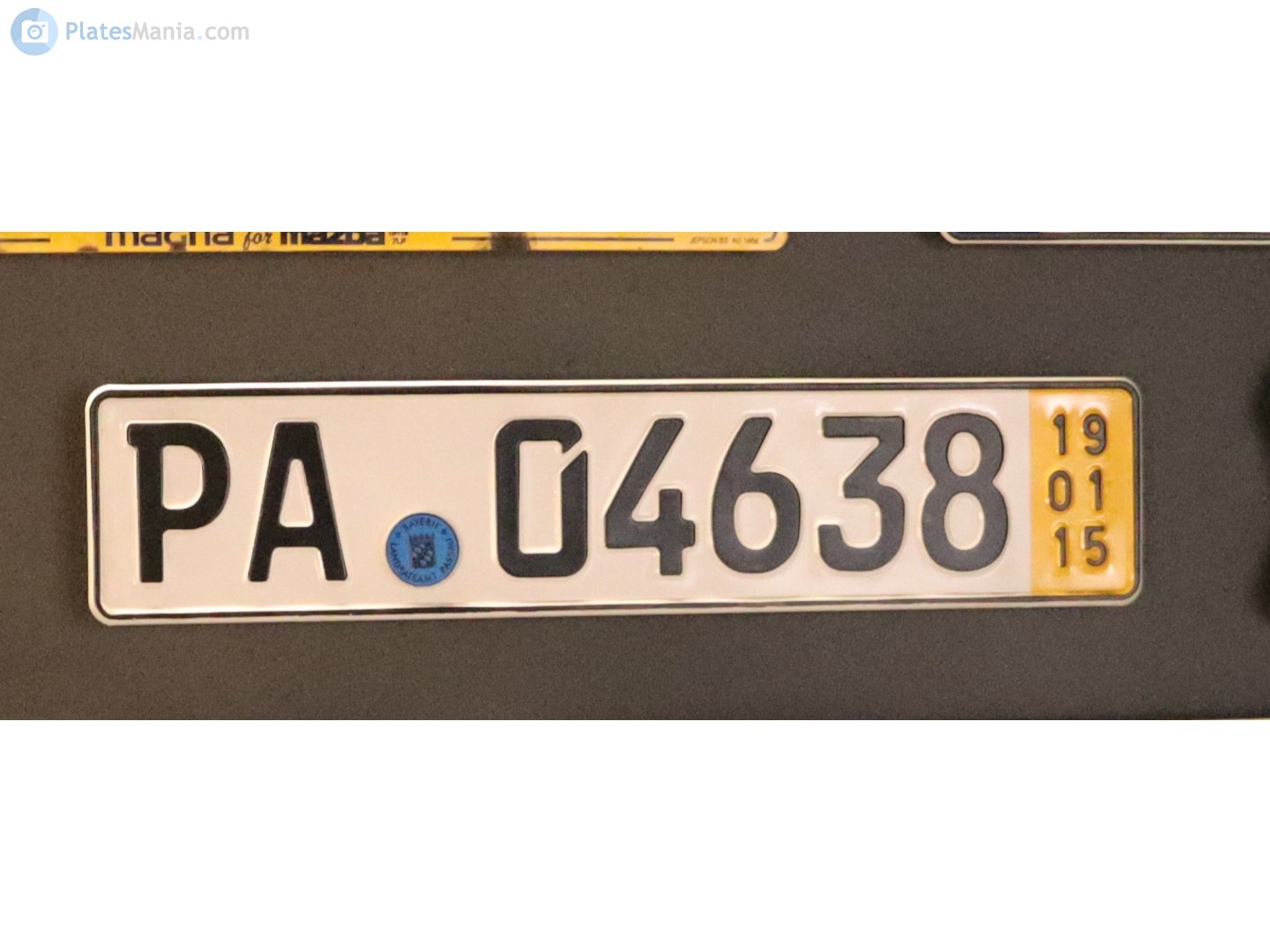 PA 04638, License plate without vehicle 