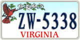 Virginia, Specialty plates (AB-1234)