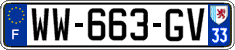 French license plate, SIV (temporary)