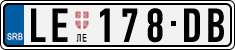 License plate of Serbia, Cars