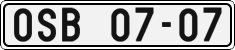 License plate of the Czech Republic, Cars (1960)
