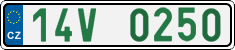 License plate of the Czech Republic, Oldtimers (2001)