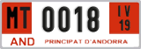 License plate of Andorra, Provisional (1234)