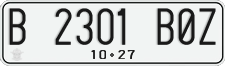 License plate of Indonesia, Regular plates