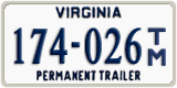 Virginia, Permanent Trailer (123-456 T/A)