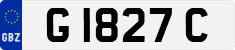 License plate of Gibraltar, Regular car plates (G 1234 A)