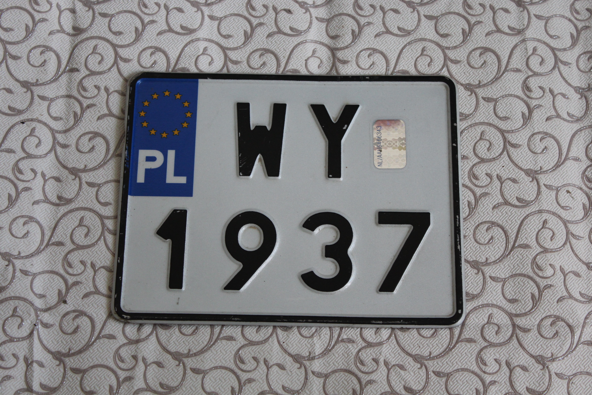 WY 1937, License plate without vehicle 