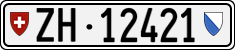 License plate of Switzerland, Cars